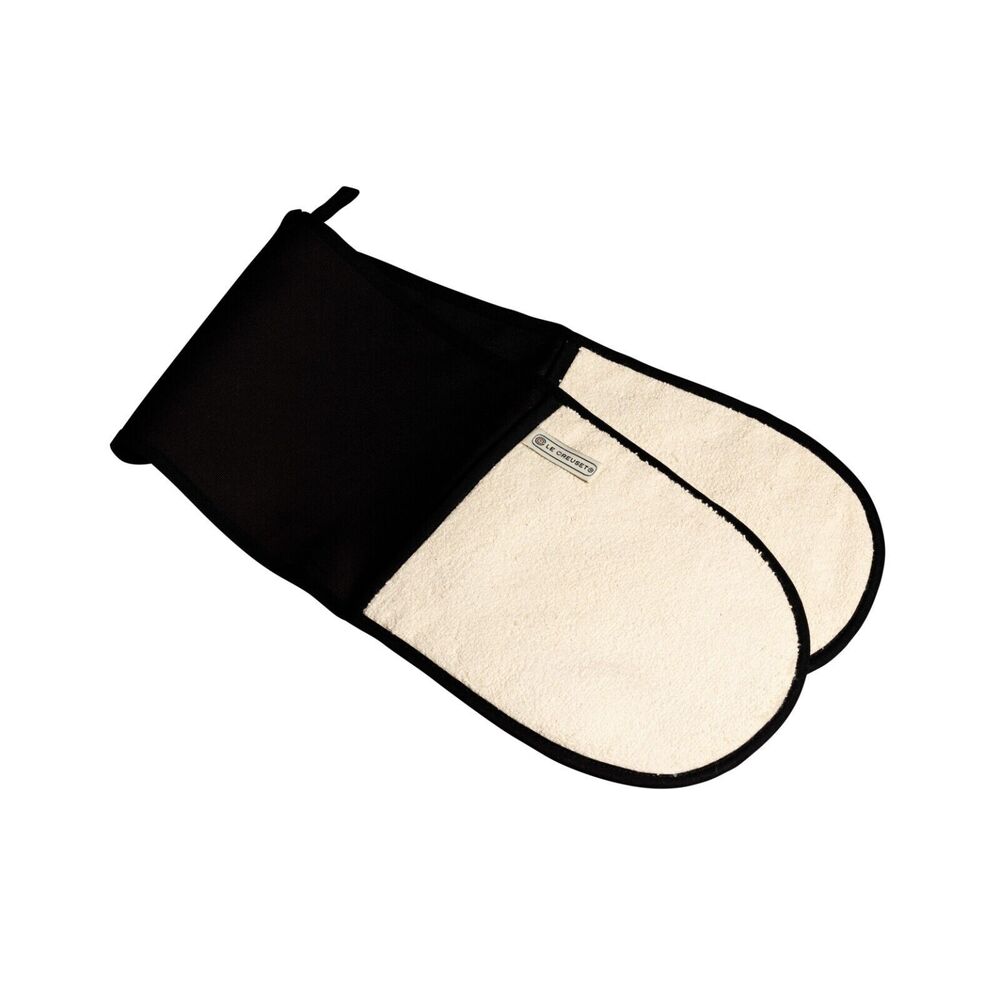 Le Creuset 100% Cotton Double Oven Glove Black NEW